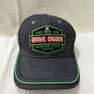 Grave Digger Hat Cap Strapback‎ Gray Green Monster Truck Racing Monster Jam Men